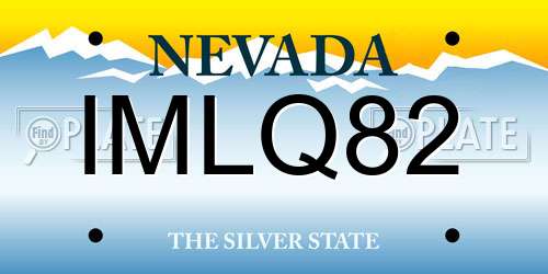 IMLQ82 Nevada License Plate