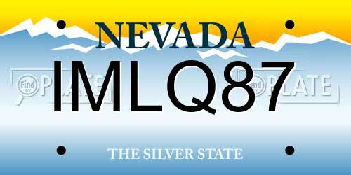 IMLQ87 Nevada License Plate