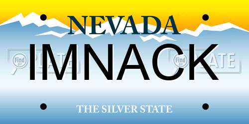 IMNACK Nevada License Plate