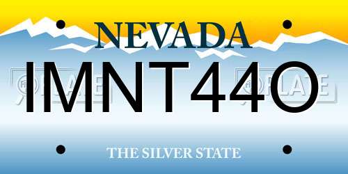 IMNT44O Nevada License Plate