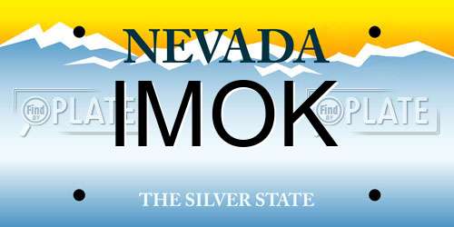 IMOK Nevada License Plate