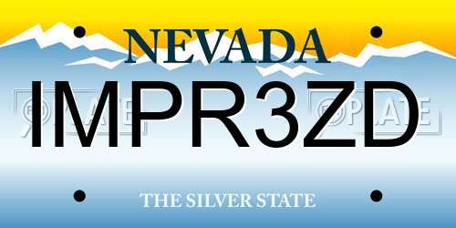 IMPR3ZD Nevada License Plate