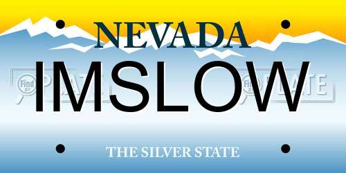 IMSLOW Nevada License Plate