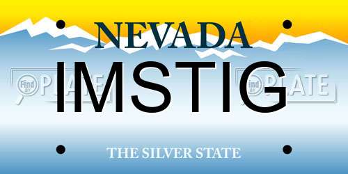IMSTIG Nevada License Plate