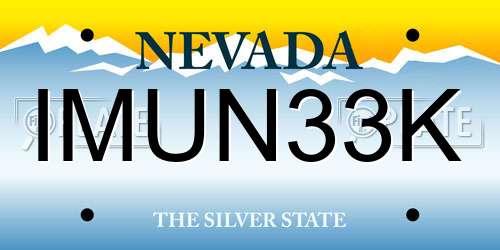 IMUN33K Nevada License Plate