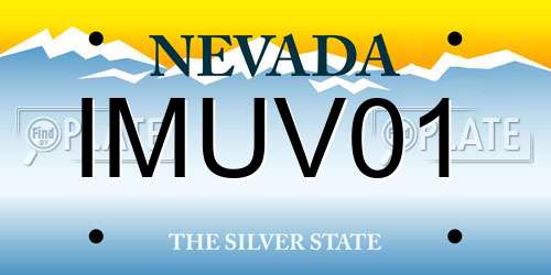 IMUV01 Nevada License Plate