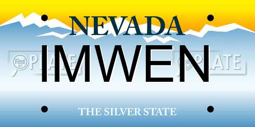 IMWEN Nevada License Plate