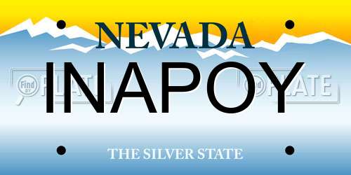 INAPOY Nevada License Plate