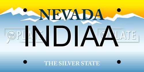 INDIAA Nevada License Plate