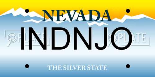 INDNJO Nevada License Plate