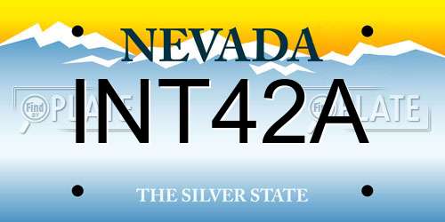 INT42A Nevada License Plate