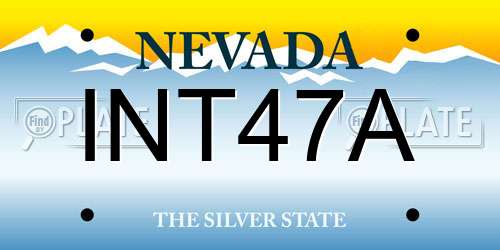 INT47A Nevada License Plate