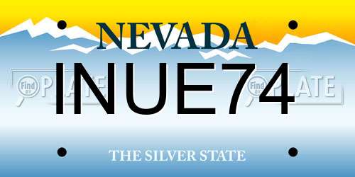 INUE74 Nevada License Plate