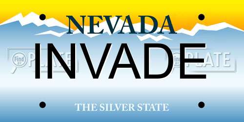 INVADE Nevada License Plate