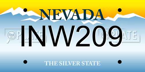 INW209 Nevada License Plate