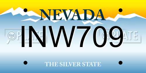 INW709 Nevada License Plate