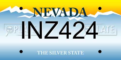 INZ424 Nevada License Plate