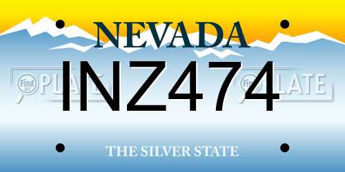 INZ474 Nevada License Plate