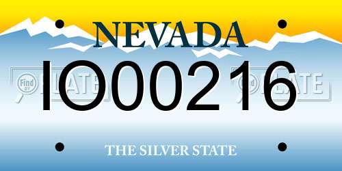IO00216 Nevada License Plate