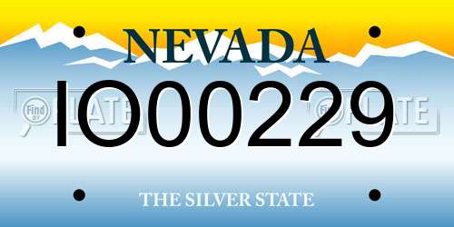 IO00229 Nevada License Plate