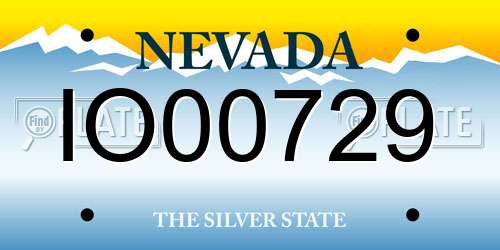IO00729 Nevada License Plate
