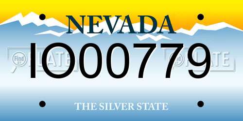 IO00779 Nevada License Plate