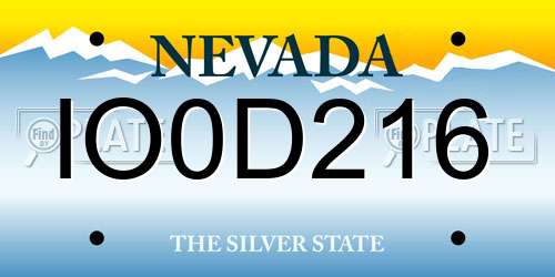 IO0D216 Nevada License Plate