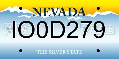 IO0D279 Nevada License Plate