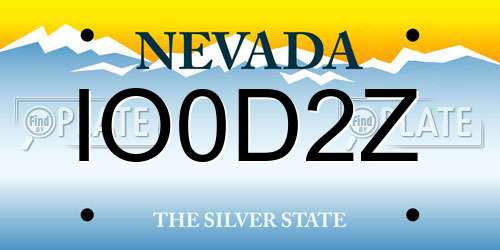IO0D2Z Nevada License Plate