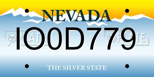 IO0D779 Nevada License Plate