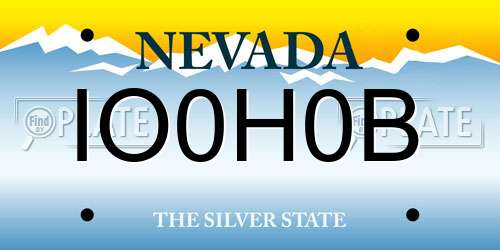 IO0H0B Nevada License Plate