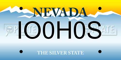 IO0H0S Nevada License Plate