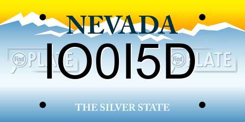 IO0I5D Nevada License Plate