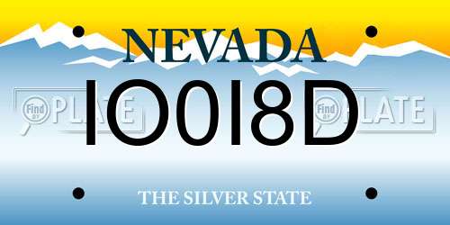 IO0I8D Nevada License Plate