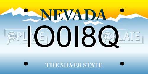 IO0I8Q Nevada License Plate
