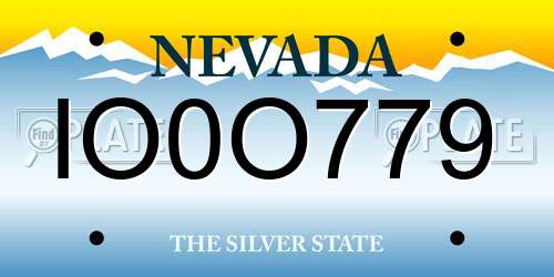 IO0O779 Nevada License Plate