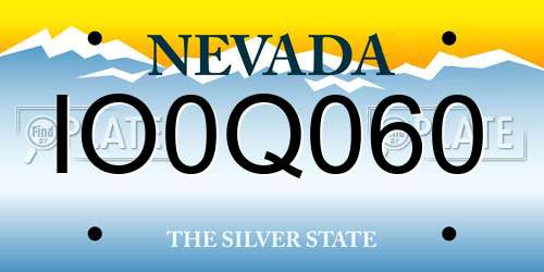IO0Q060 Nevada License Plate