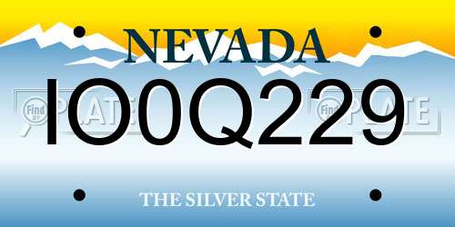 IO0Q229 Nevada License Plate