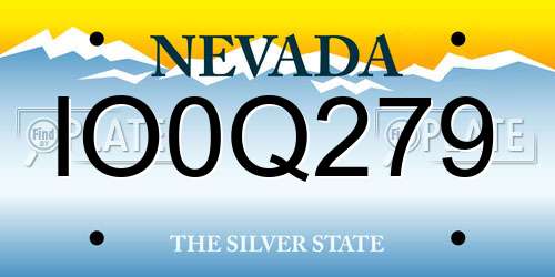 IO0Q279 Nevada License Plate