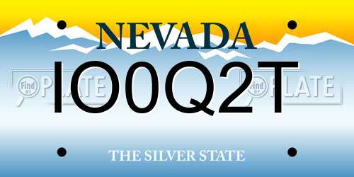 IO0Q2T Nevada License Plate