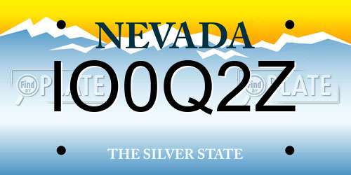 IO0Q2Z Nevada License Plate