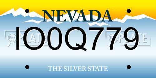 IO0Q779 Nevada License Plate