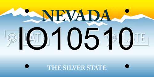 IO10510 Nevada License Plate