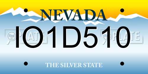 IO1D510 Nevada License Plate