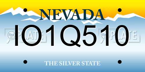 IO1Q510 Nevada License Plate