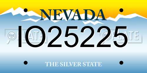 IO25225 Nevada License Plate