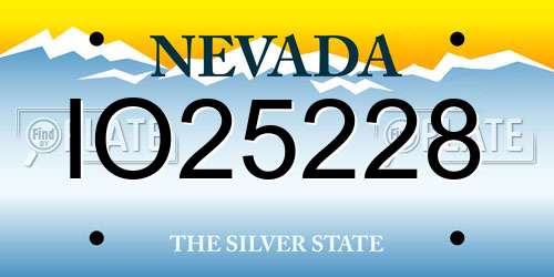 IO25228 Nevada License Plate