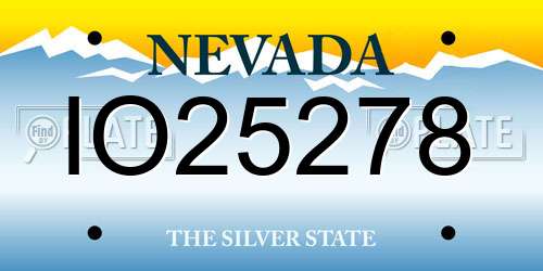 IO25278 Nevada License Plate