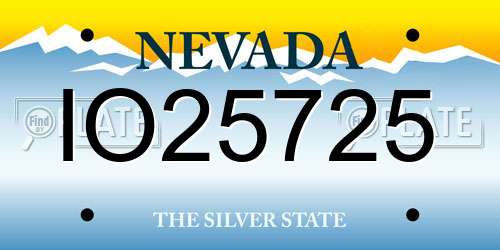 IO25725 Nevada License Plate