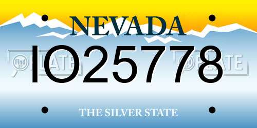 IO25778 Nevada License Plate